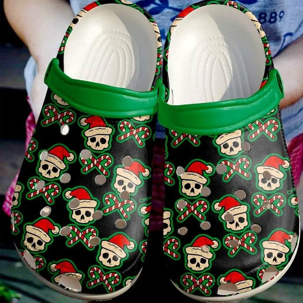 Skull Santa Canday 102 Gift For Lover Rubber Crocs Clog