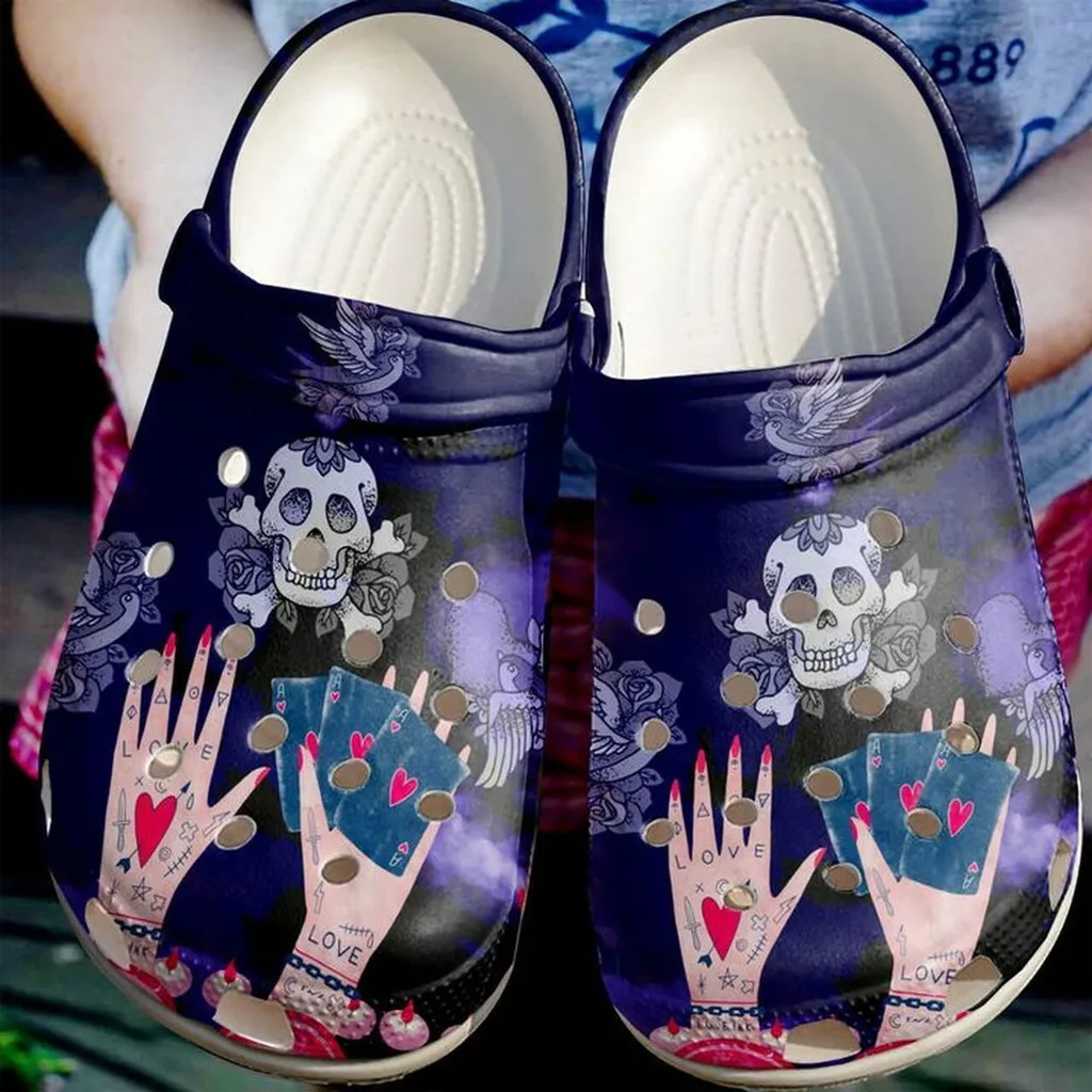 Skull Tattoo 102 Gift For Lover Rubber Crocs Clog