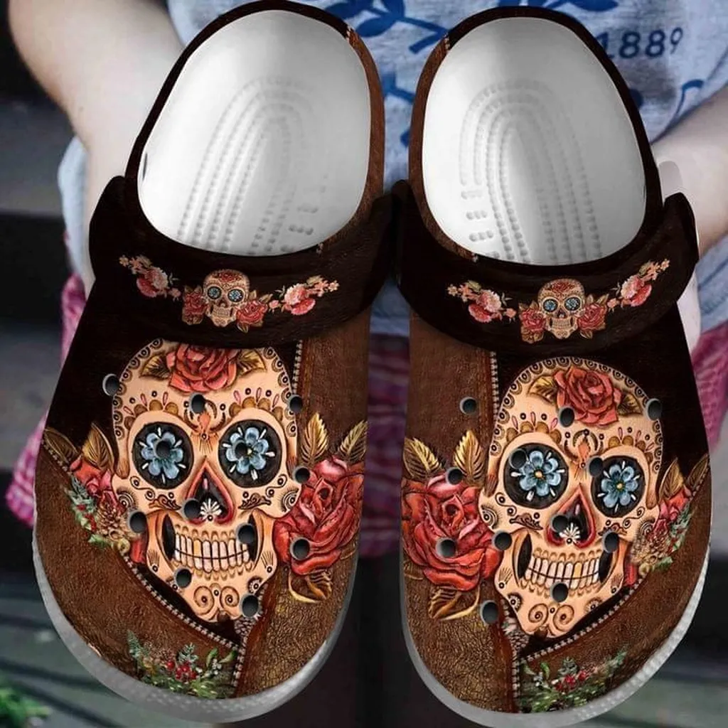 Skull Tattoos Gift For Lover Rubber Crocs Clog