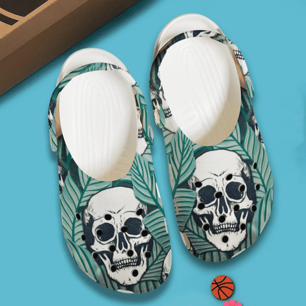 Skull Tropical Personalized 102 Gift For Lover Rubber Crocs Clog