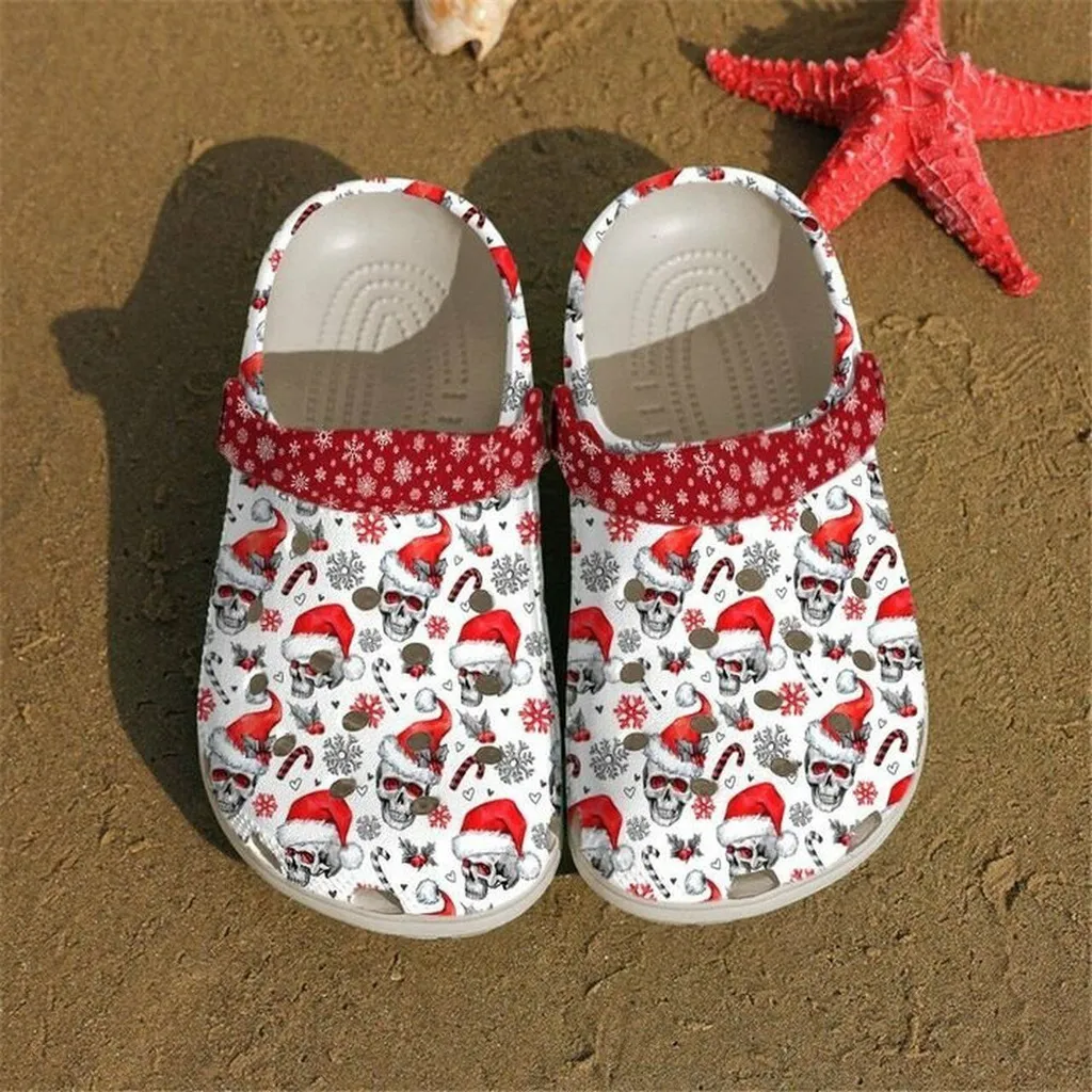 Skull Xmas Bling Bling 102 Gift For Lover Rubber Crocs Clog