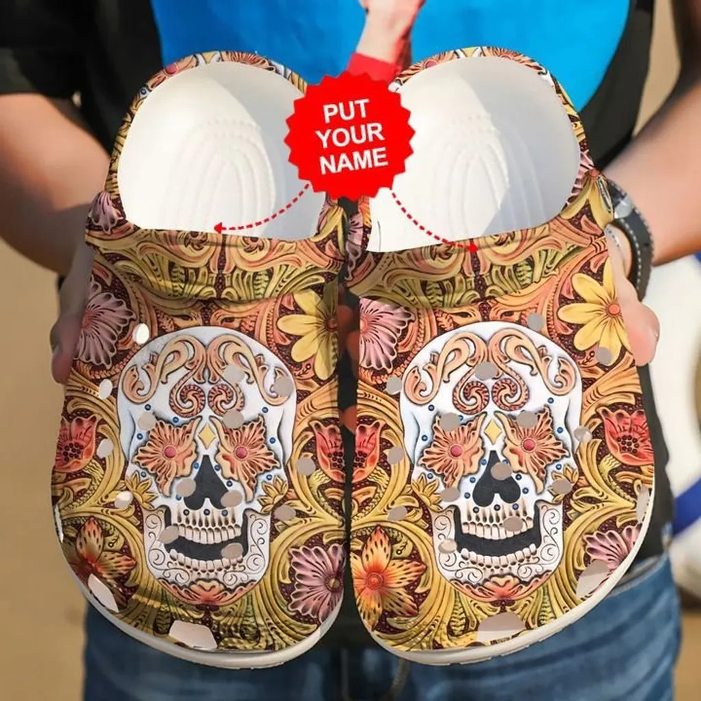 Skulls Floral Crocs Clog