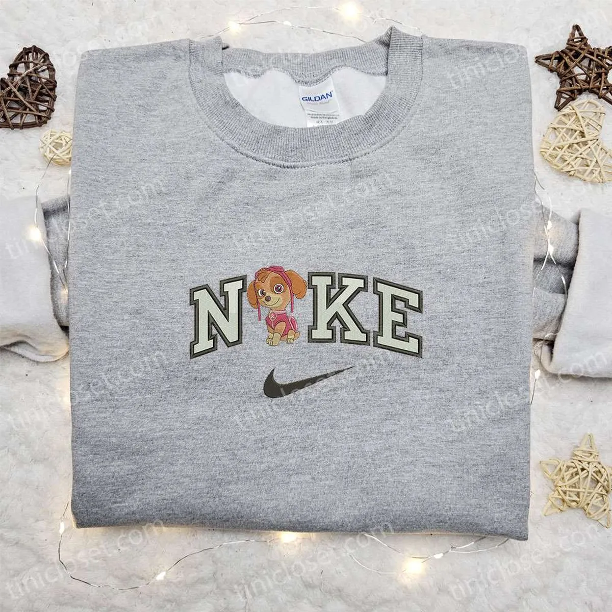 Skye x Nike Cartoon Embroidered Sweatshirt, Paw Patrol Embroidered Shirt, Best Gift Ideas for Family