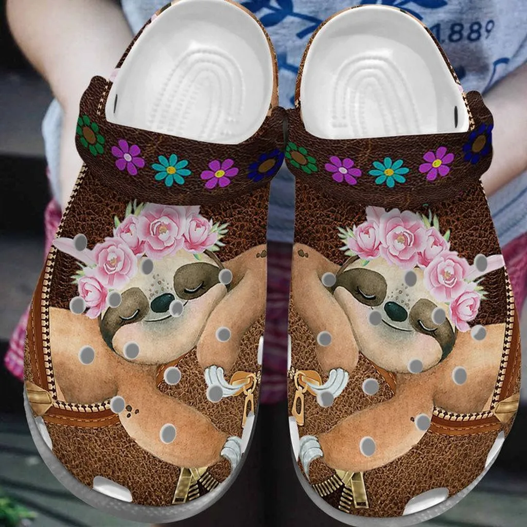 Sleeping Sloth Crocs Classic Clogs