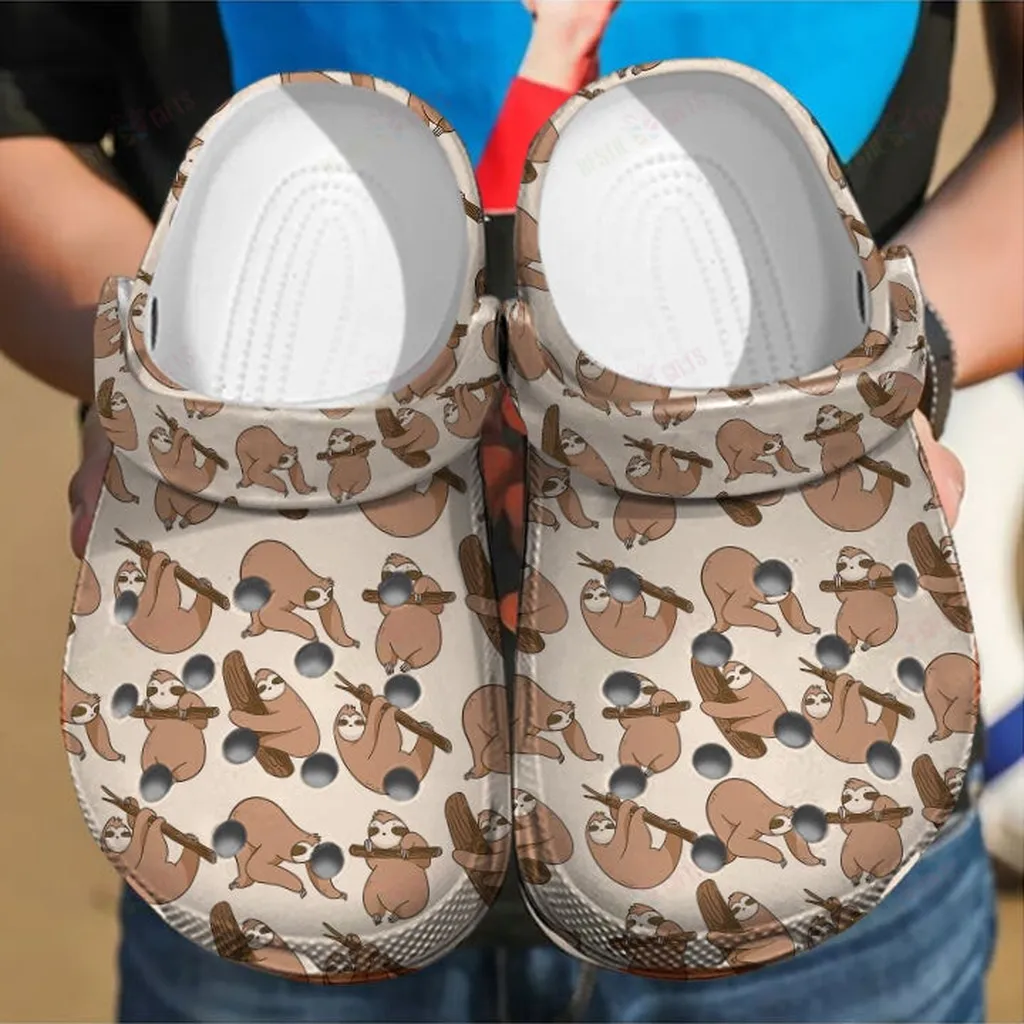 Sloth Animals Poses Cute Crocs Classic Clogs