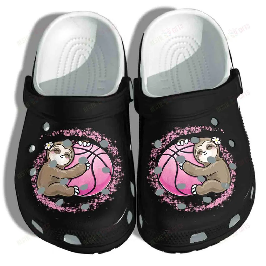 Sloth With Pink Baseball Ball Crocs Classic Clogs