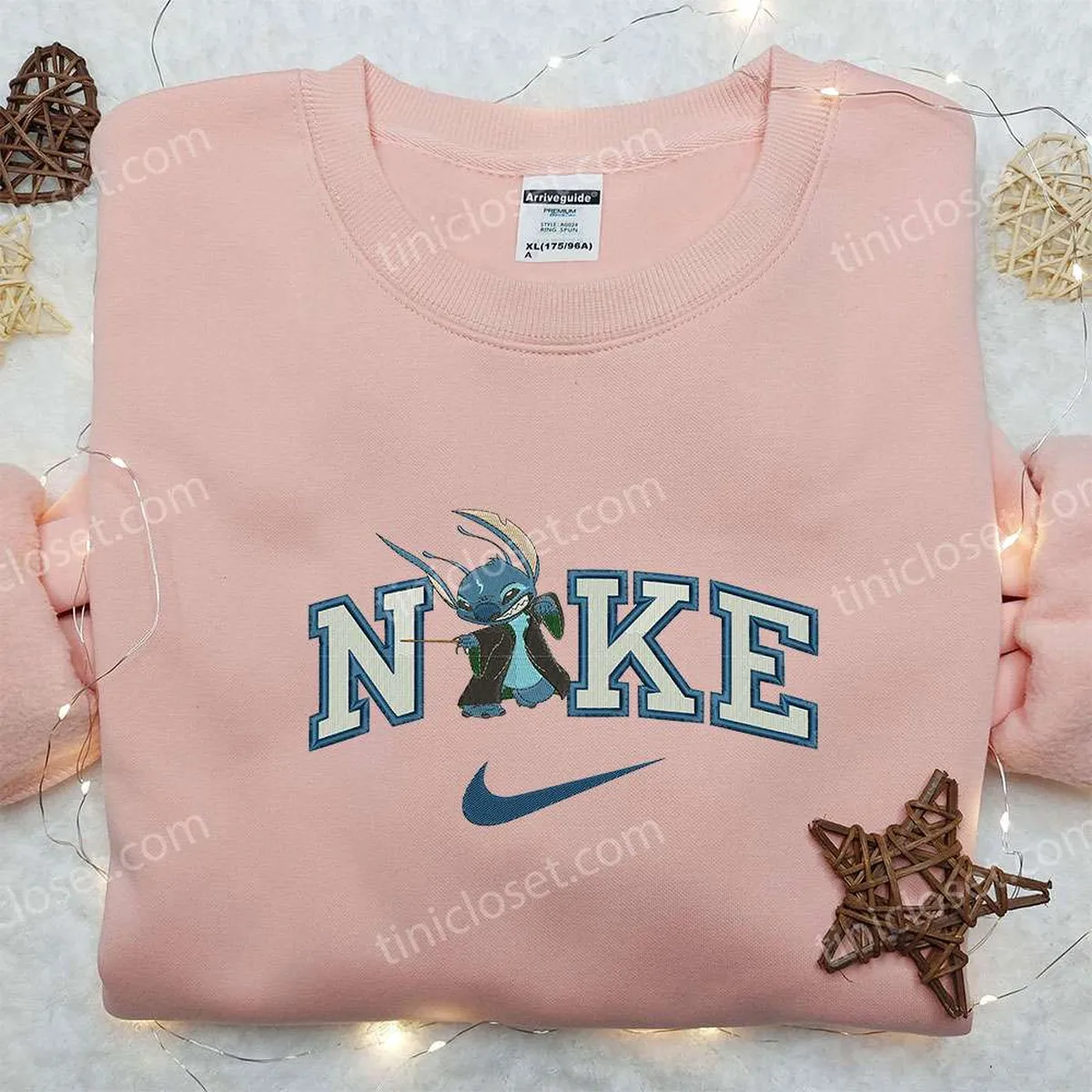 Slytherin Stitch x Nike Embroidered Sweatshirt, Lilo and Stitch Embroidered Shirt, Nike Inspired Embroidered Shirt