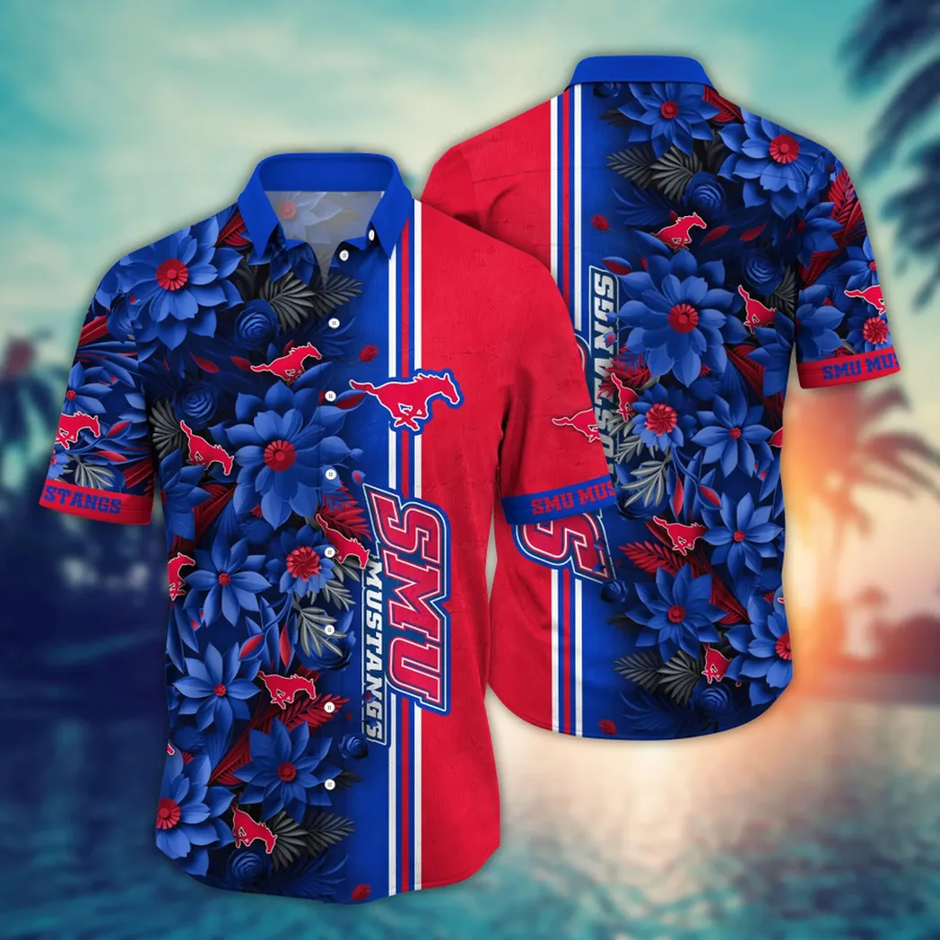 SMU Mustangs NCAA Flower Aloha Hawaiian Shirt, Custom Summer Football Shirts VPHWA2451153272