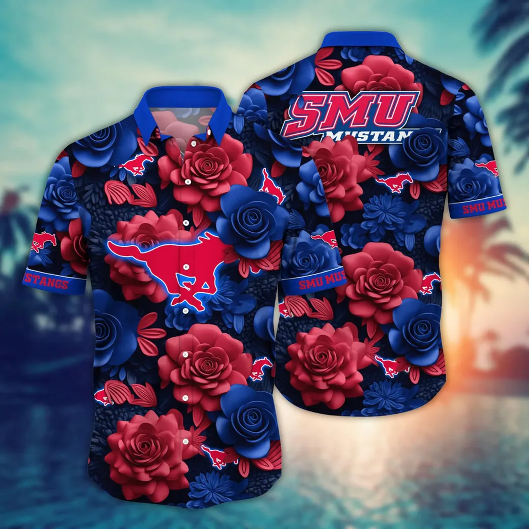 SMU Mustangs NCAA Flower Aloha Hawaiian Shirt, Summer Football Shirts VPHWA2451153905