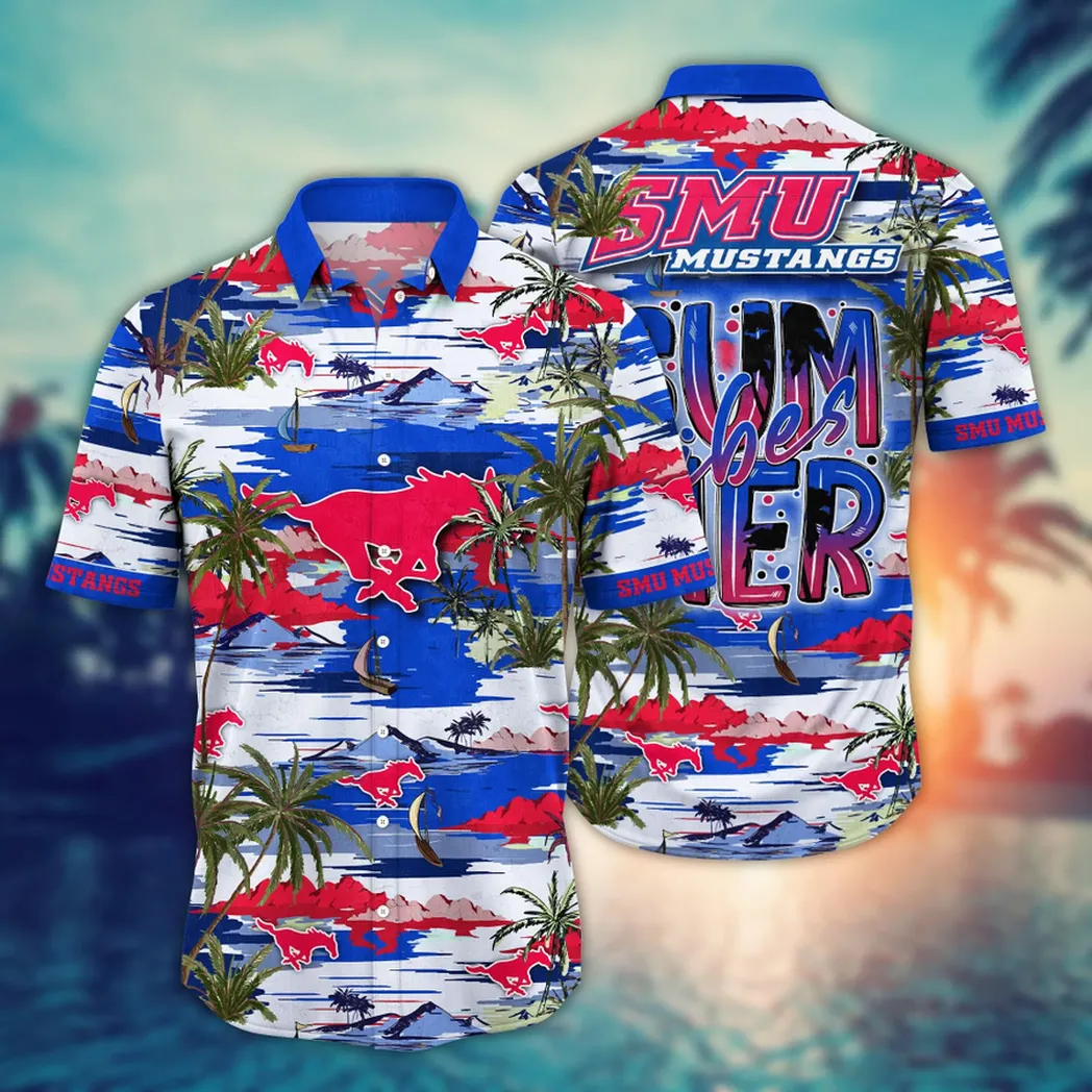 SMU Mustangs NCAA Flower Aloha Hawaiian Shirt, Summer Football Shirts VPHWA2451153966