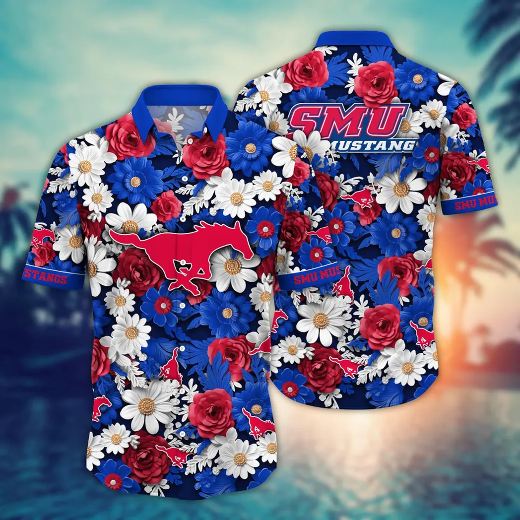 SMU Mustangs NCAA Flower Aloha Hawaiian Shirt, Summer Football Shirts VPHWA2451154061