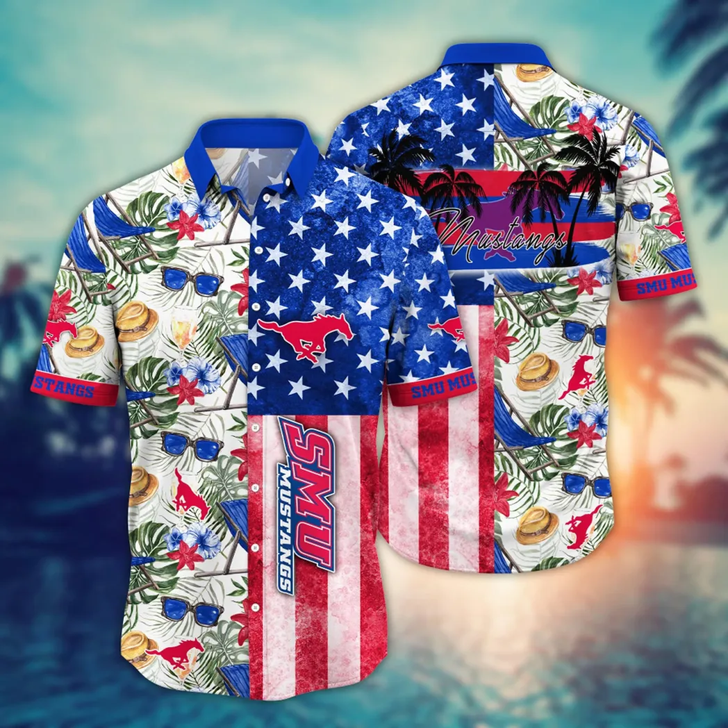 SMU Mustangs NCAA Flower Aloha Hawaiian Shirt, Summer Football Shirts VPHWA2451154146