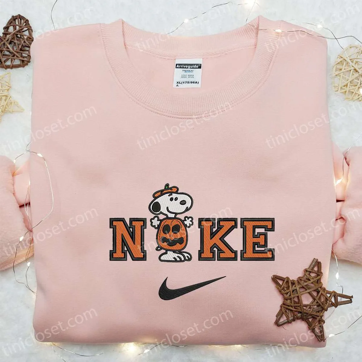 Snoopy Pumpkin x Nike Embroidered Sweatshirt, Peanuts Disney Embroidered Shirt, Best Halloween Gift Ideas