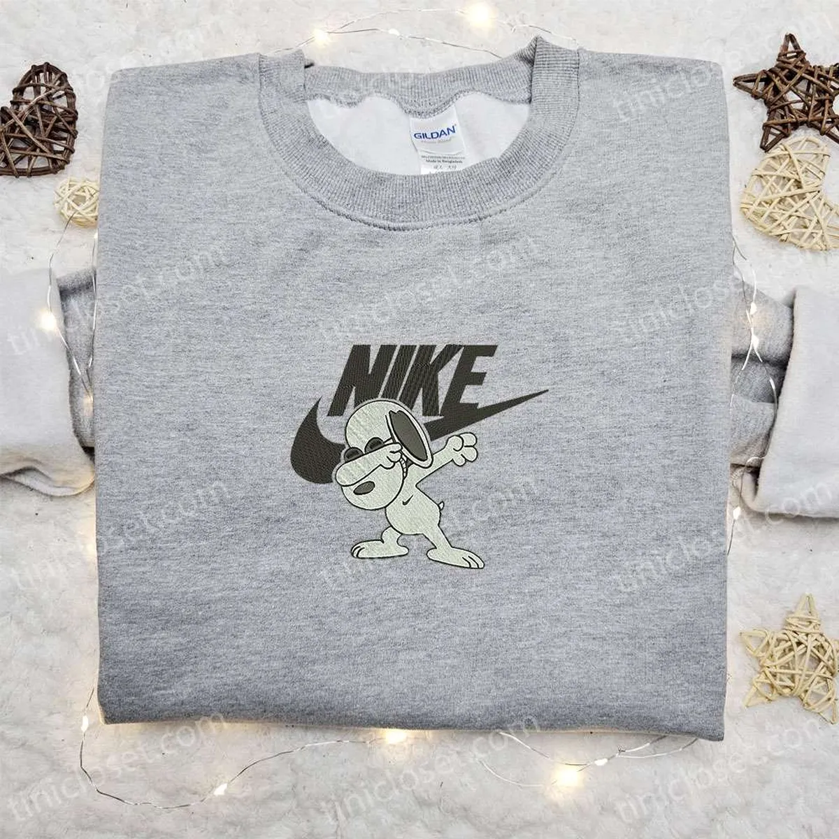 Snoopy Swag x Nike Cartoon Embroidered Hoodie, Disney Characters Embroidered Shirt, Best Gift Ideas for Family