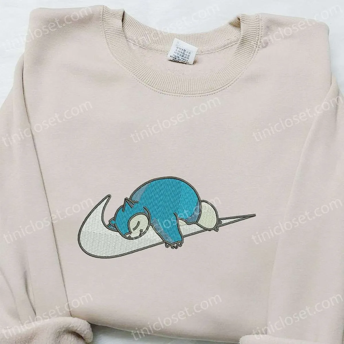 Snorlax x Swoosh Anime Embroidered Hoodie, Cool Anime Clothing, Best Gift Ideas for Family