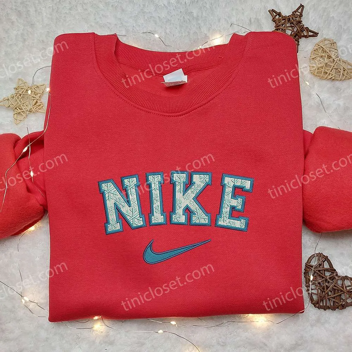 Snowflake x Nike Embroidered Sweatshirt, Nike Inspired Embroidered Shirt, Best Christmas Gift Ideas