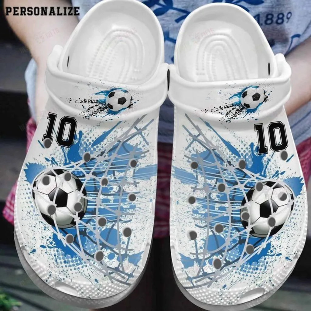 Soccer Personalized Watercolor Ball Crocs Classic Clogs