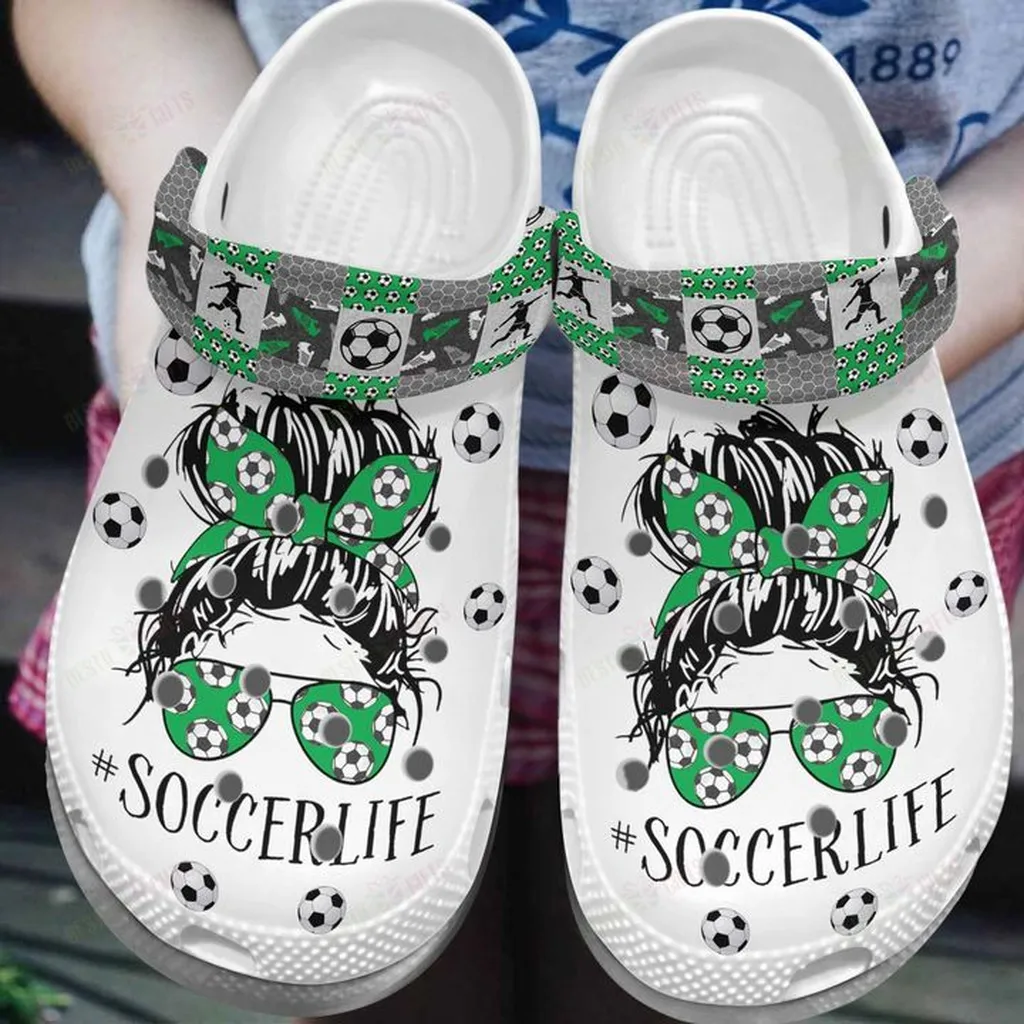 Soccer Whites Sole Soccer Life Crocs, Personalized Crocs Classic Clogs