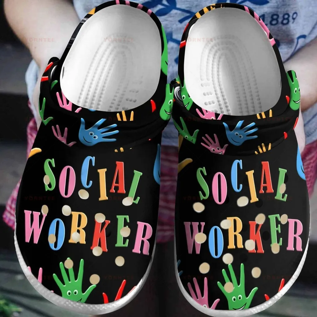 Social Worker Sign Gift For Lover Rubber Crocs Clog