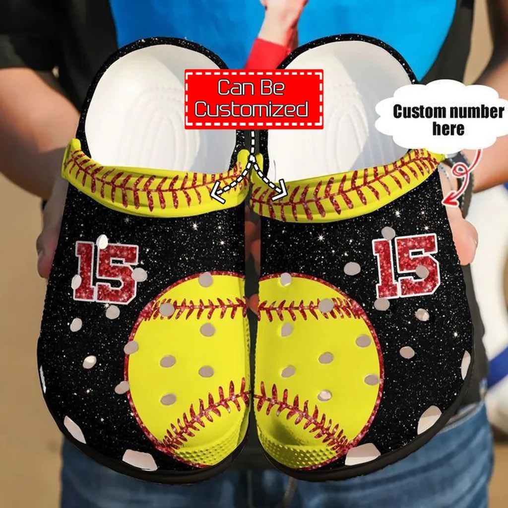 Softball Crocs - Custom Name Number Softball Clog