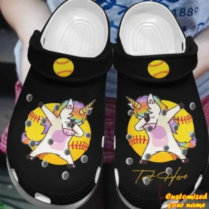 Softball Crocs - Cute Unicorn Softball Clog