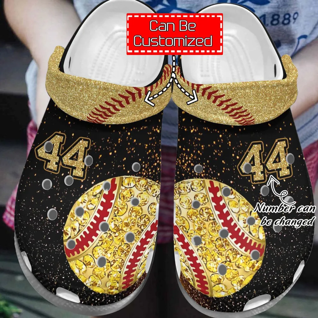 Softball Crocs - Personalized Golden Softball Clog