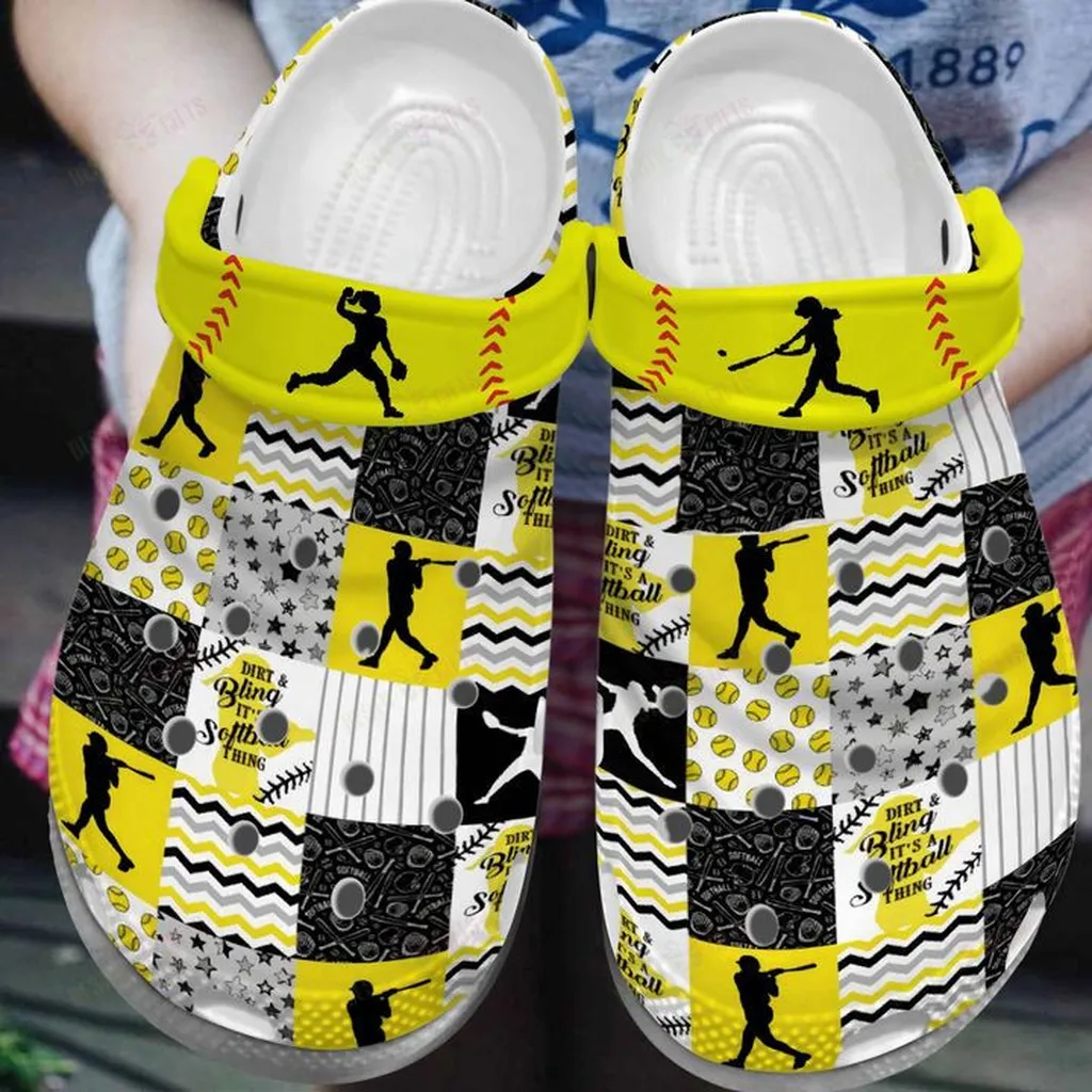 Softball Dirt  Bling Crocs, Personalized Crocs Classic Clogs