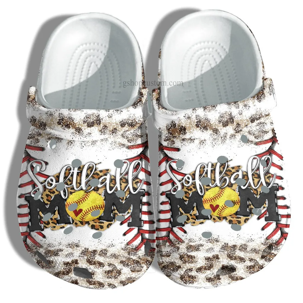 Softball Mom Leopard Skin Crocs