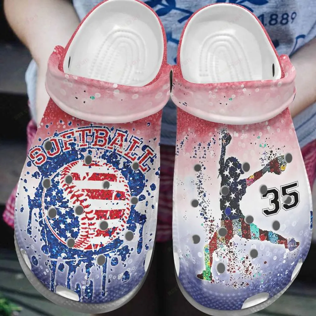 Softball Personalized Softball Crocs Classic Clogs