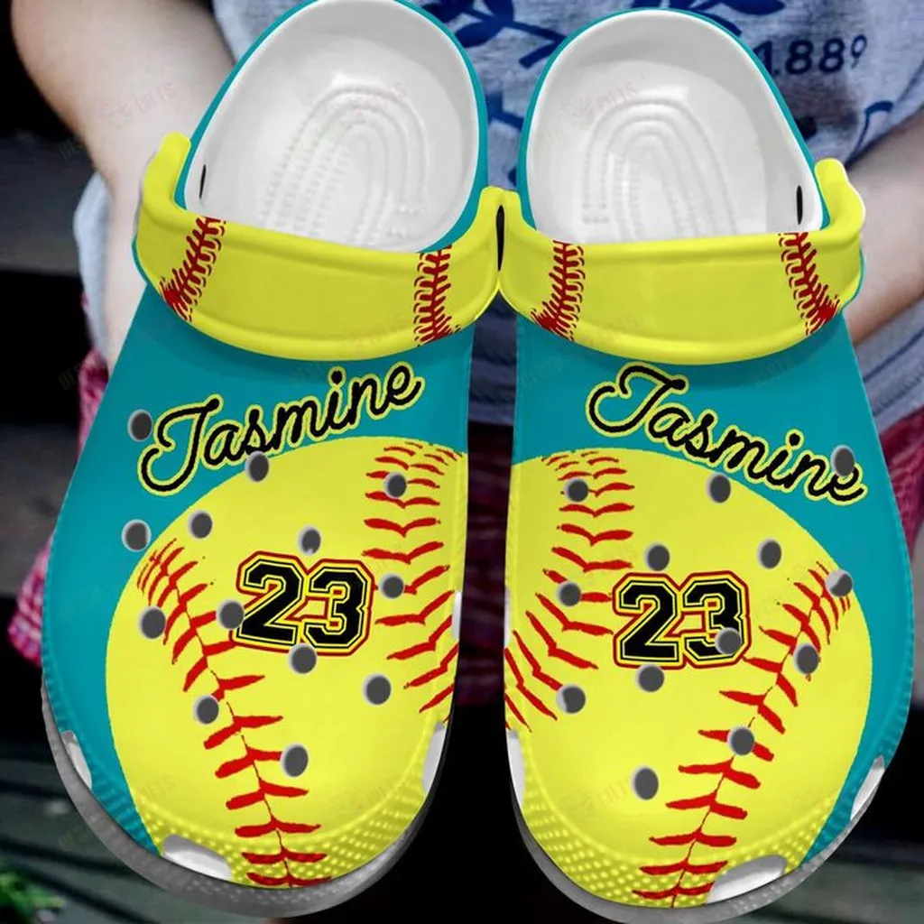 Softball Personalized Softball Is In My Heart Crocs, Personalized Crocs Classic Clogs