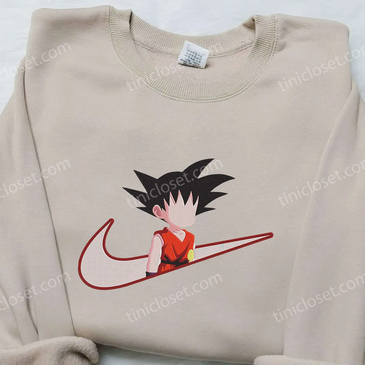 Son Goku Kid Nike Embroidered Shirt, Dragon Ball Embroidered Sweatshirt, Anime Hoodie for Fan