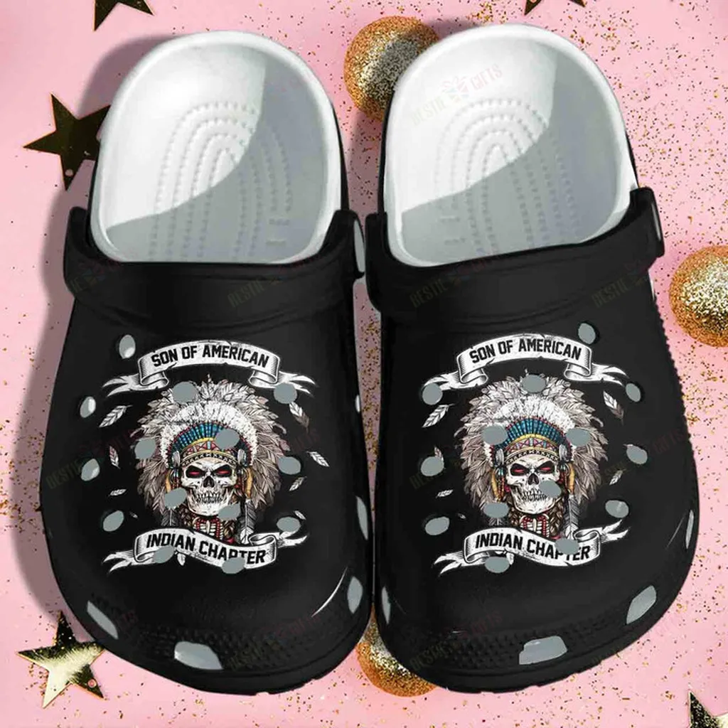 Son Of American Skull Indian Chapter Crocs Classic Clogs