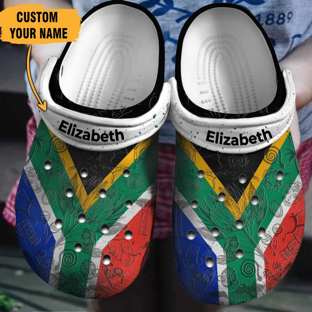 South African Flag For Men And Women Rubber Crocs Clog