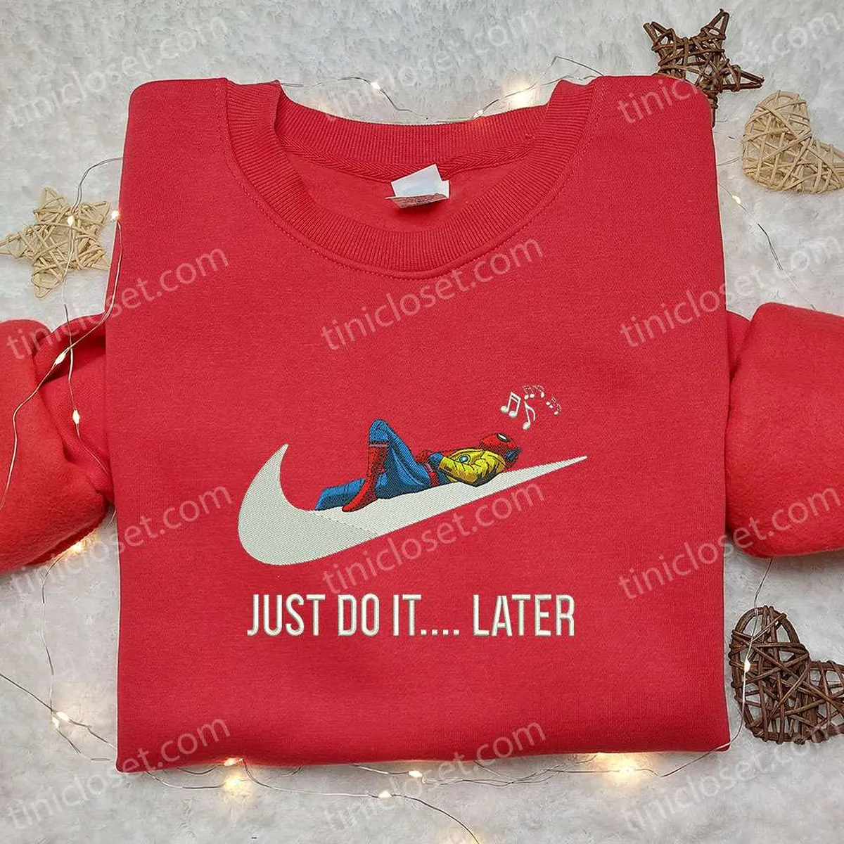 Spider-Man Just Do It Later x Swoosh Embroidered Hoodie, Marver Cinematic Universe, Best Gift Ideas for Family