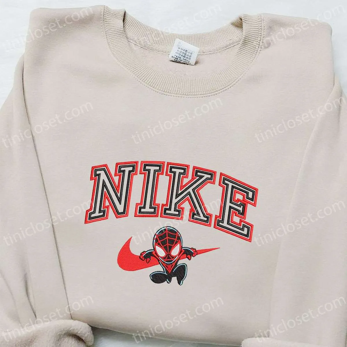 Spider-Man Movie x Nike Embroidered Sweatshirt, Marvel Universe Embroidered Hoodie, Custom Nike Embroidered T-shirt