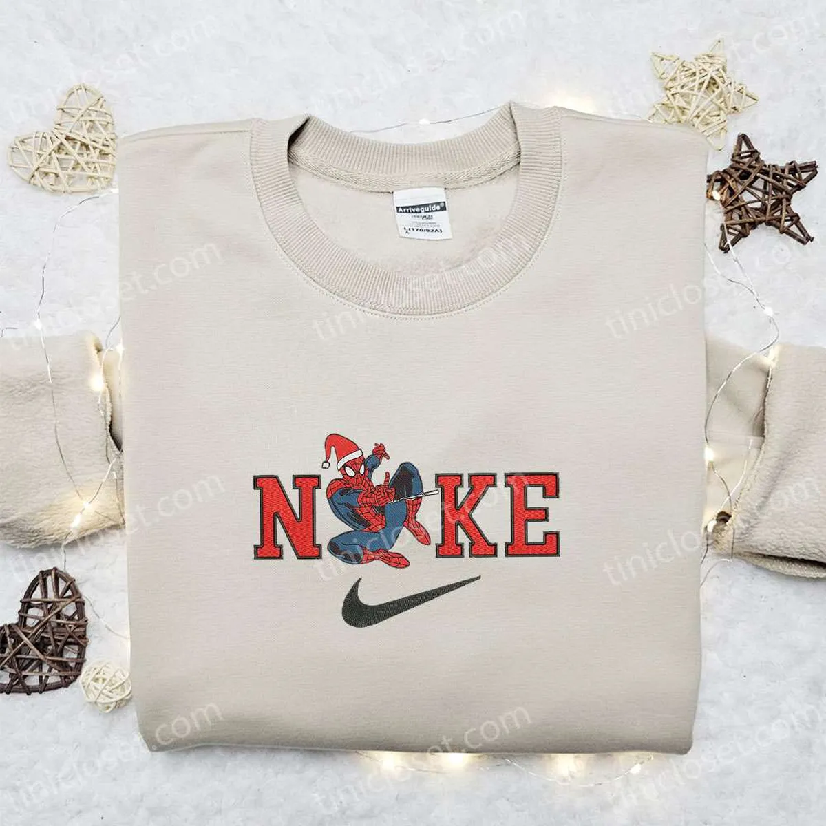 Spider-Man x Nike Christmas Embroidered Sweatshirt, Movie Christmas Embroidered Shirt, Best Christmas Gift Ideas