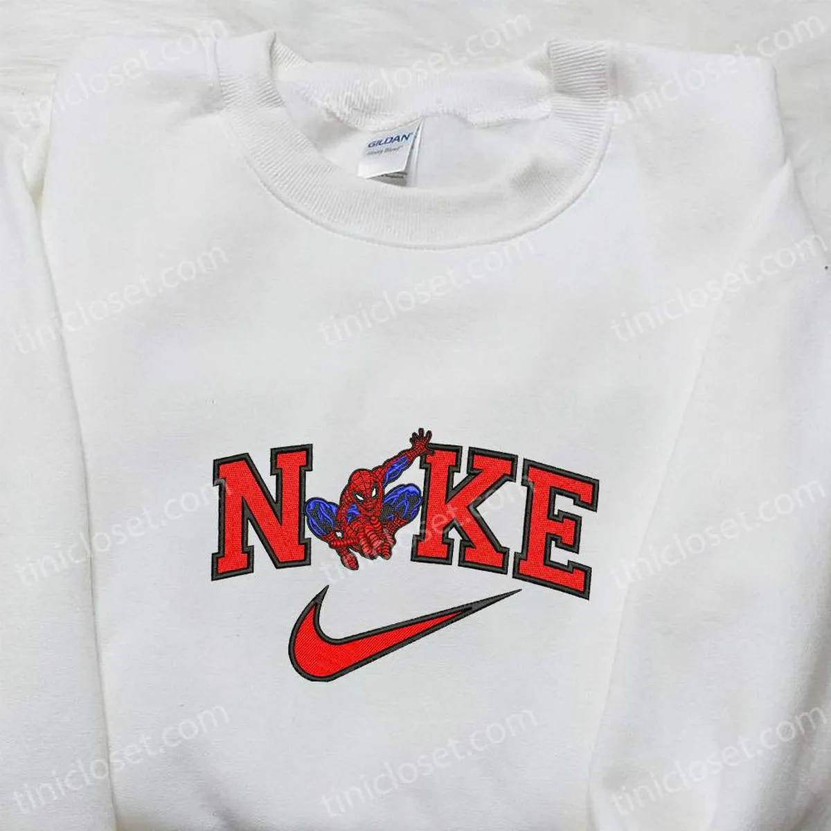 Spider-Man x Nike Embroidered Shirt, Marvel Superhero Embroidered Hoodie, Nike Inspired Embroidered Sweatshirt