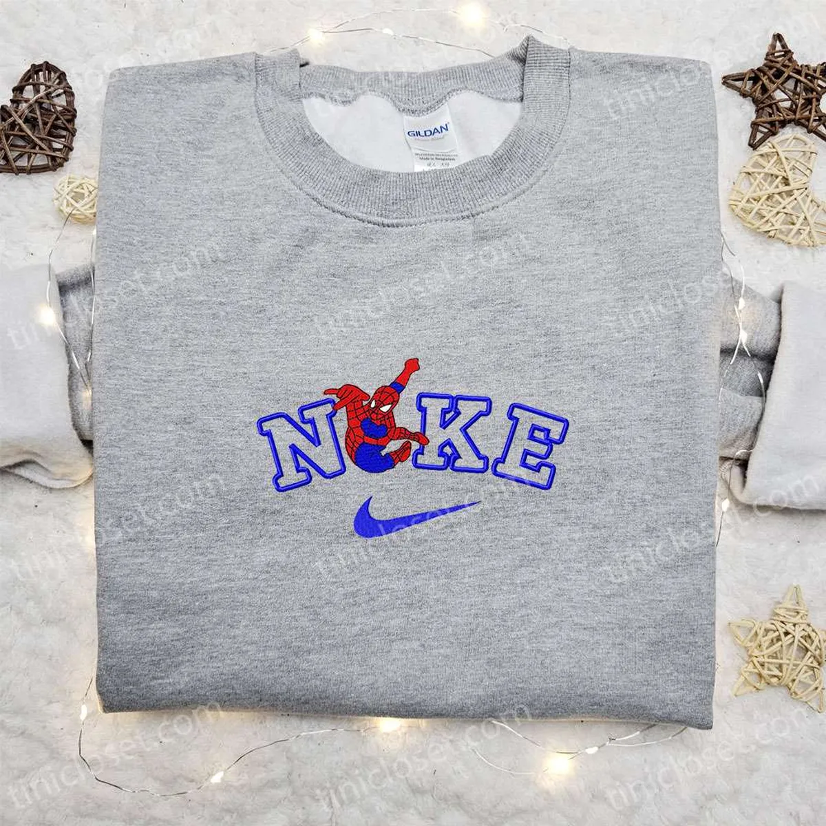 Spider-Man x Nike Movie Embroidered Sweatshirt, Marvel Super Heroes Embroidered Shirt, Best Birthday Gift Ideas for Family