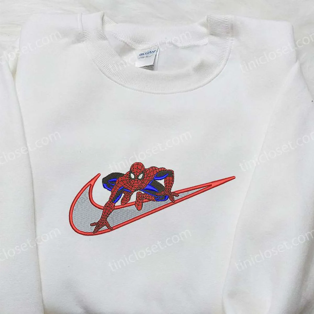 Spider-Man x Nike Swoosh Embroidered Sweatshirt, Spider-Man No Way Home Embroidered Shirt, Nike Inspired Embroidered Shirt