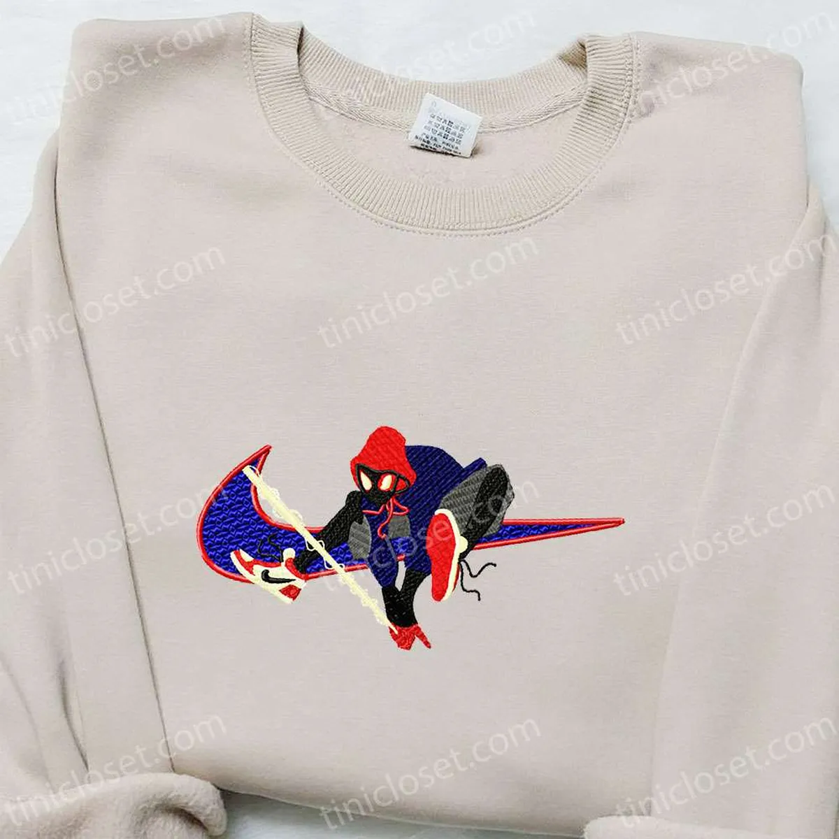 Spider-Man x Nike Swoosh Movie Embroidered Shirt, Marvel Cinematic Universe Embroidered Shirt, Nike Inspired Embroidered Shirt