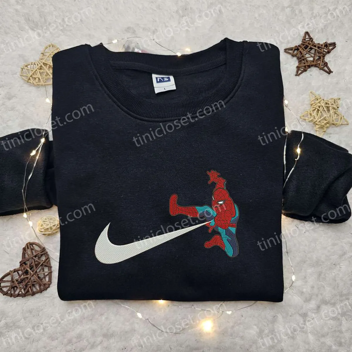 Spider-Man x Swoosh Movie Embroidered Shirt, Marvel Comics Embroidered Shirt, Best Gift Ideas for Family