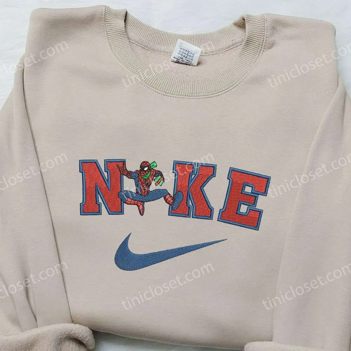 Spider-Man Xmas x Nike Embroidered Sweatshirt, Nike Inspired Embroidered Shirt, Best Chirstmas Gift for Family