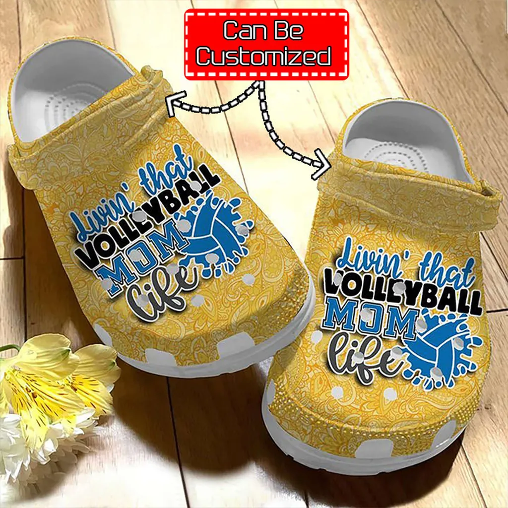 Sport Crocs - Volleyball Mom Gold Indian Doodle Ornament Crocs Clog