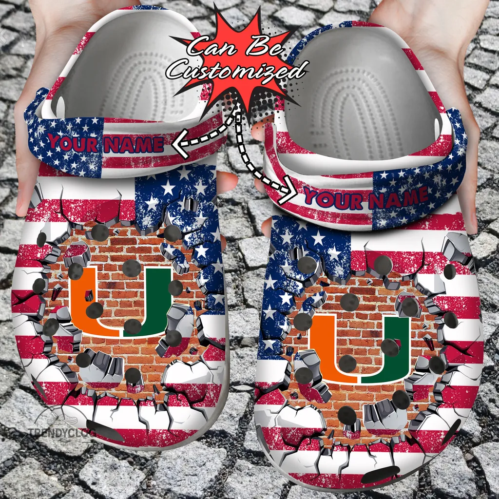 Sport Crocs Personalized MHurricanes University American Flag New Clog