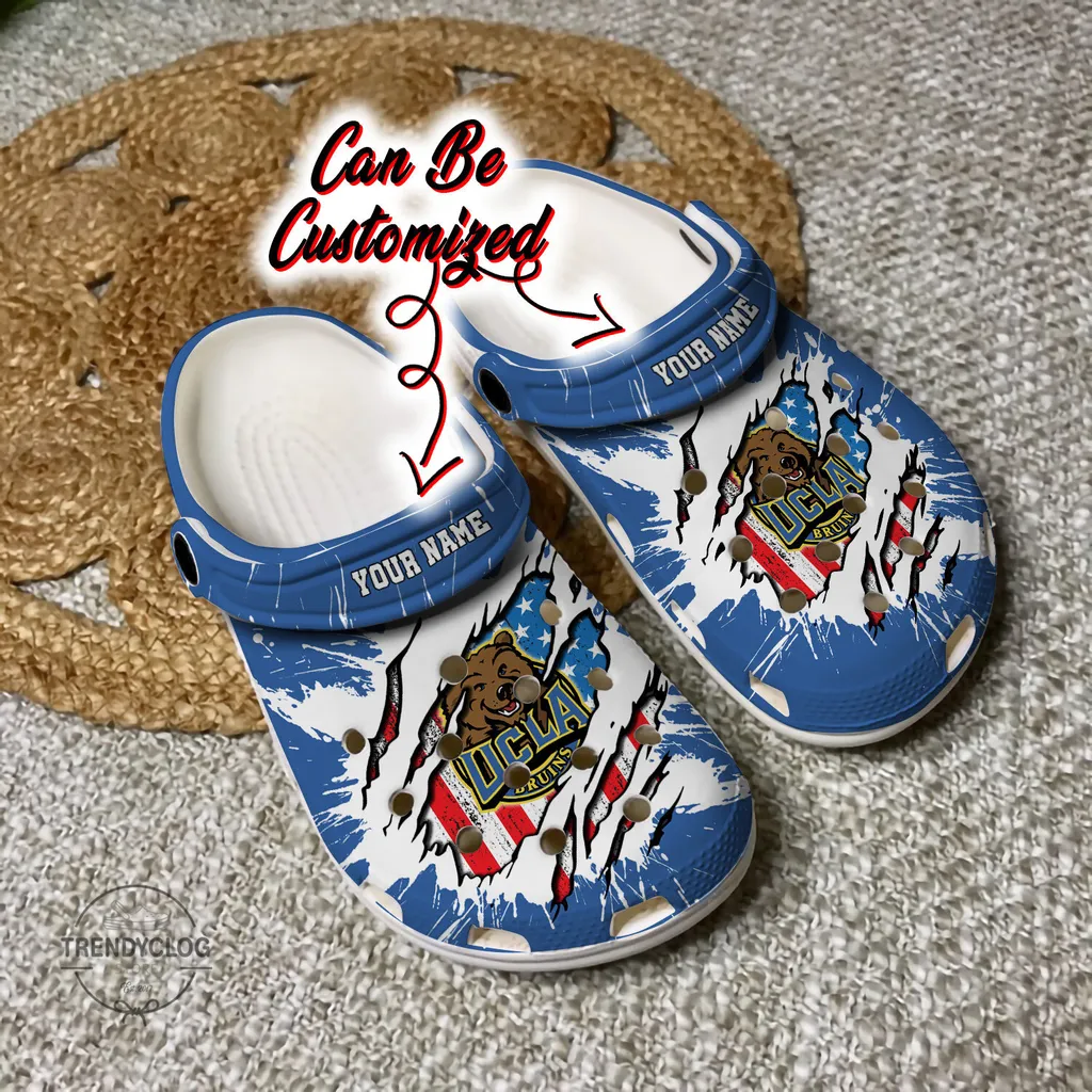 Sport Crocs Personalized UCLABruins University Ripped American Flag Clog