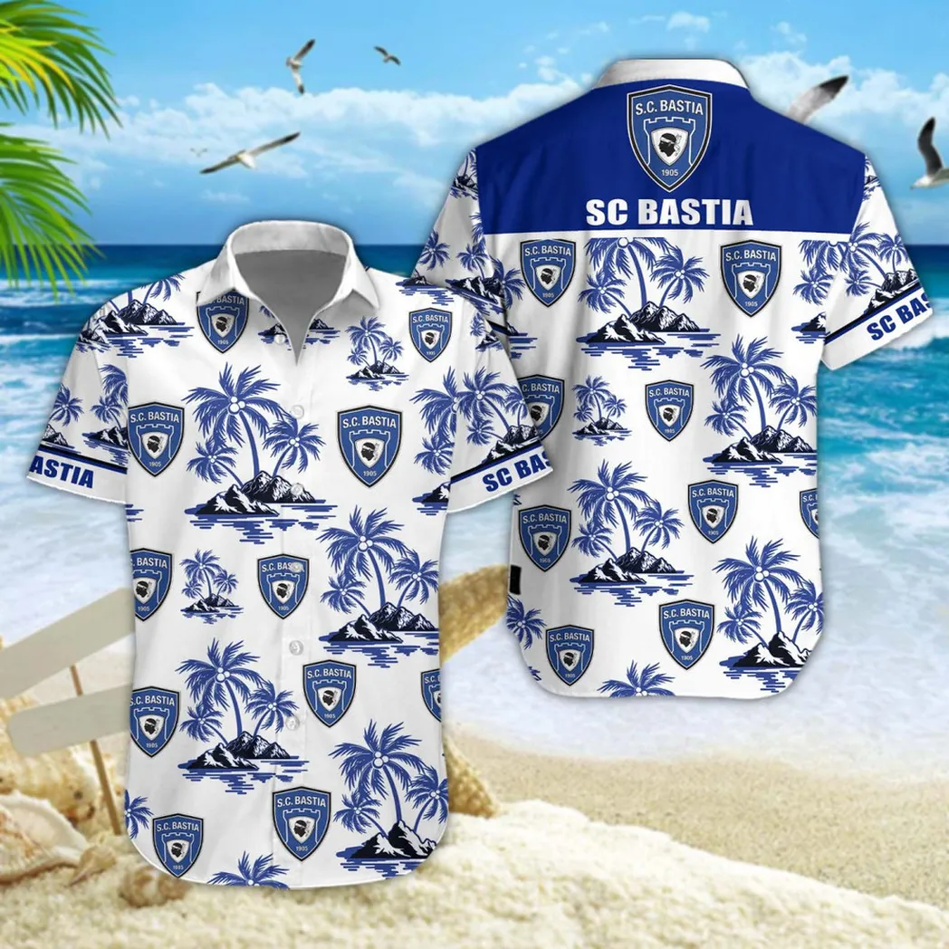 Sporting Club di Bastia Hawaiian Shirt Style Classic Oversized Hawaiian, Unisex Hawaiian Shirt Trending Summer