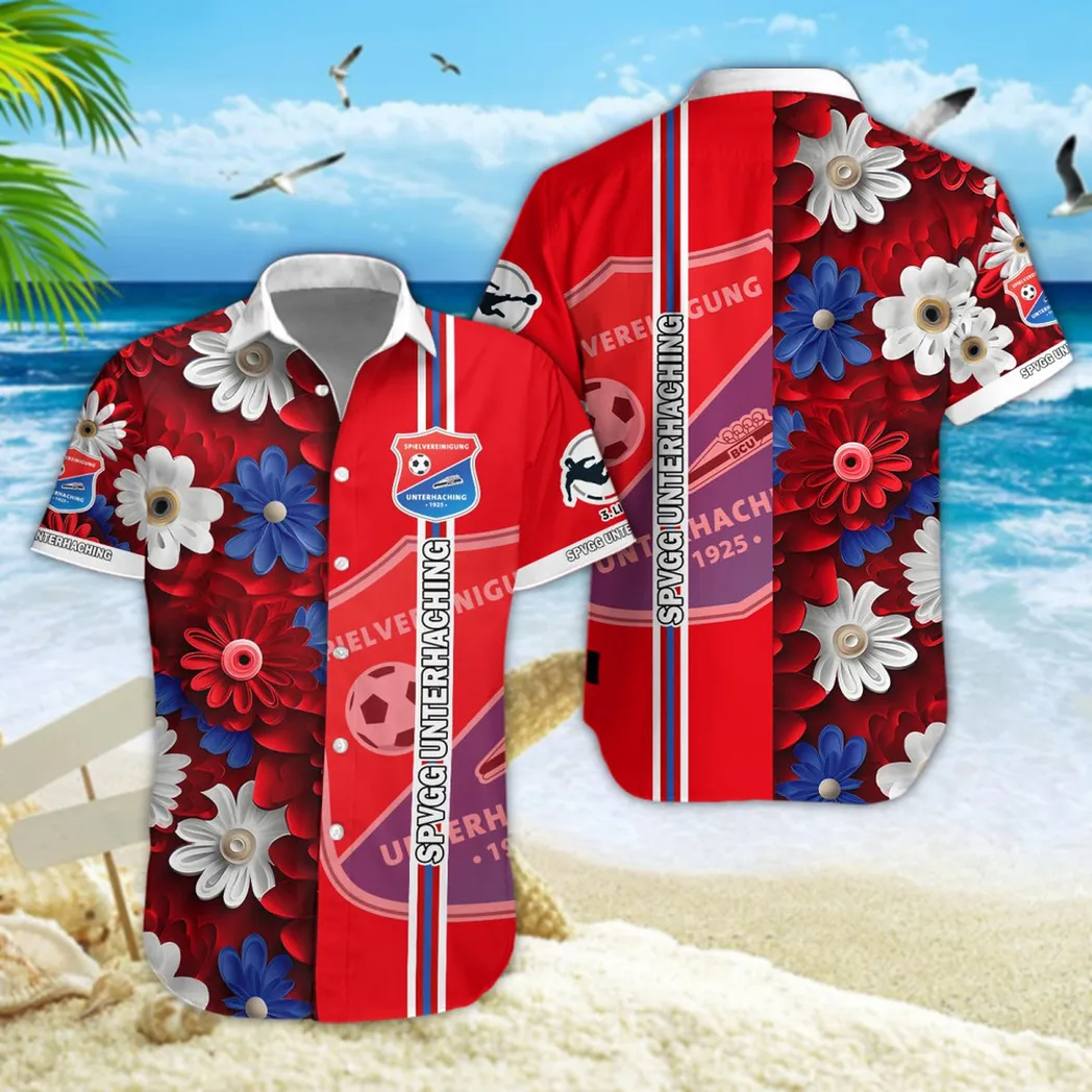 SpVgg Unterhaching Hawaiian Shirt Style Classic Oversized Hawaiian, Unisex Hawaiian Shirt Trending Summer