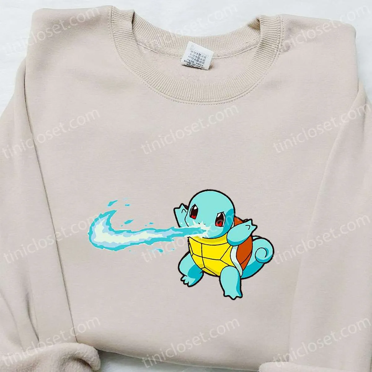 Squirtle Pokemon x Swoosh Anime Embroidered Hoodie, Cool Anime Clothing, Best Gift Ideas for Family