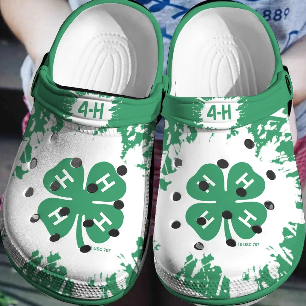 St Patricks Day 4H Shamrock Leaf Irish Crocband Crocs