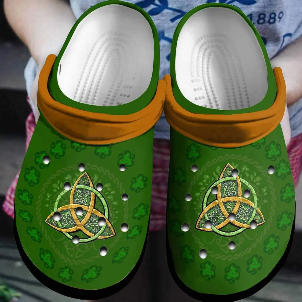 St Patricks Day Irish Celtics Green And Orange Crocband Crocs